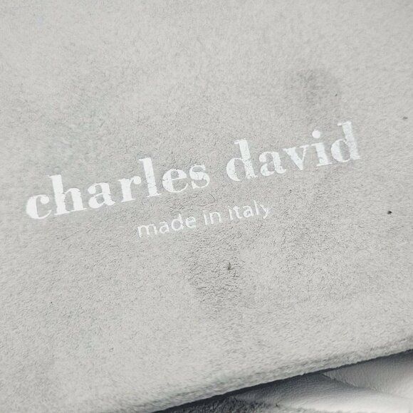 Charles David Lye Crossband Slide Sandals Suede Light Grey 38 US 8 - Picture 9 of 10